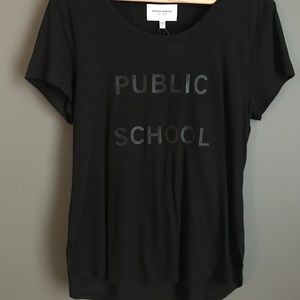 Public School Black logo T-Shirt NWT